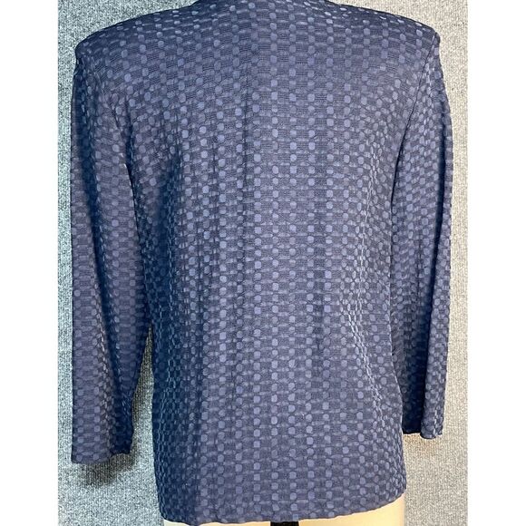 Cynthia Max Button Down Cardigan Sweater Navy Blue Pocket Womens Size Petite - Picture 7 of 13